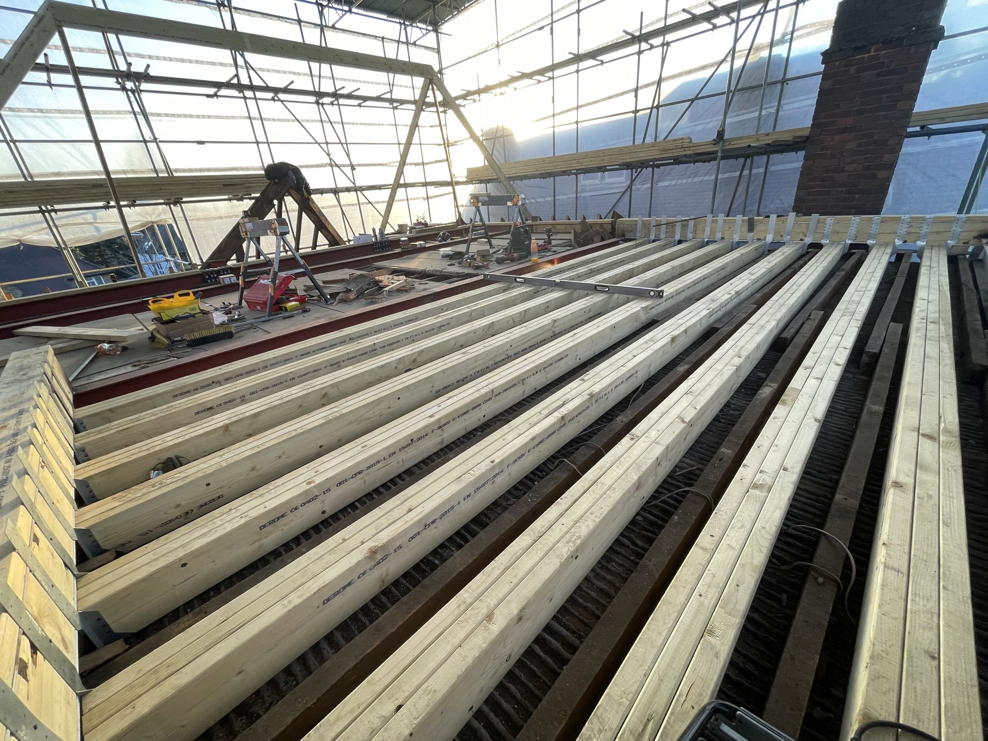 New floor joists installed