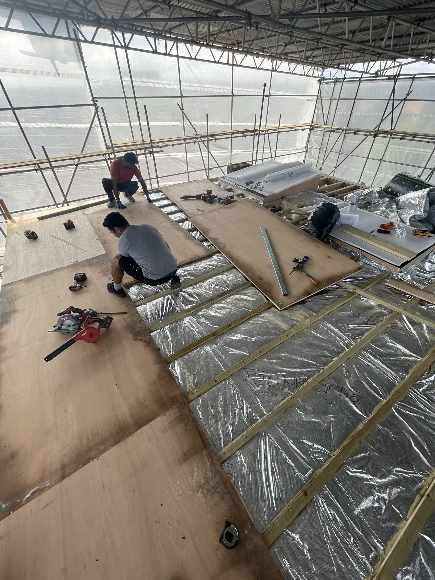Roof tiling with skylights
